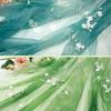 Small Pear Flower Embroidery Green Blue Tulle Fabric Chinese Style Chiffon Fabric For Diy Sewing Dress Hanfu Shirts Doll Cloth