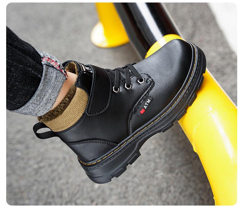 2025 Winter Girls' and Boys' Warm Cotton Martin Boots - Soft Sole, Trendy, for Primary School Students.