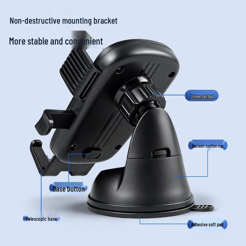 Compact Suction Cup Dashboard Mount: Stable Phone Holder for Convenient Navigation