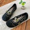 Fashion Elegant Woman Shoe Summer Air Mesh Flats Women's Breathable Mary Jane Shoes Ladies Ankle Strappy Ballet Shoes Cutout Lace Loafer