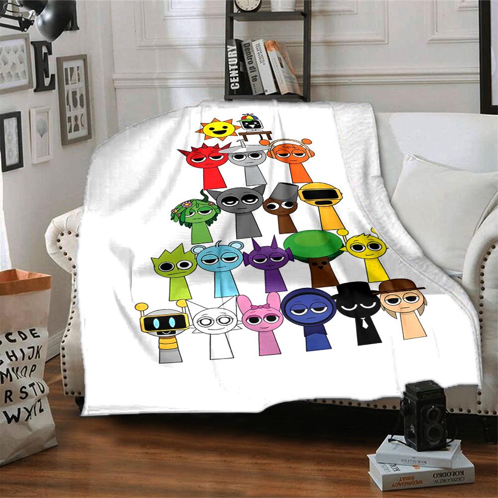 Coperta stampata a tema Sprunki - Perfetta per divano, letto, viaggi e uso all'aperto | Lavabile in lavatrice, accogliente e resistente.