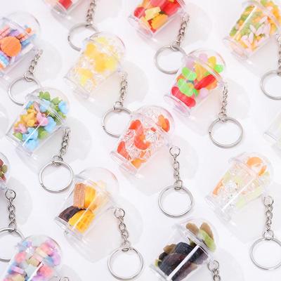 Influencer Shaker Cup Keychain: Toy Food Pendant for Students & Couples