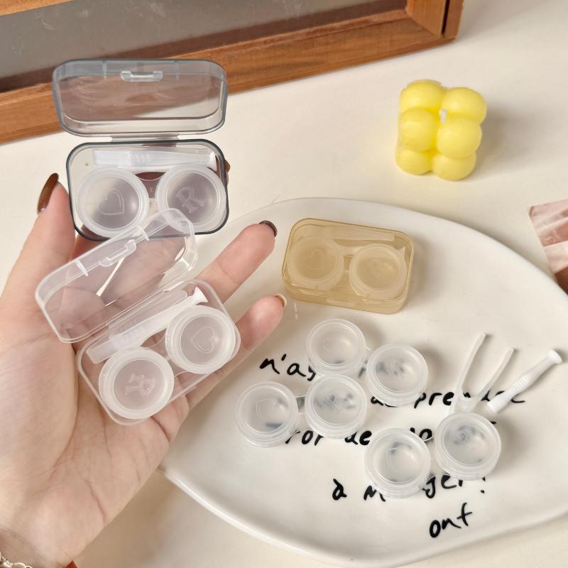 Portable Transparent Contact Lens Case With Leak Proof Lid And Tweezer For Daily Use Travel Short Trips