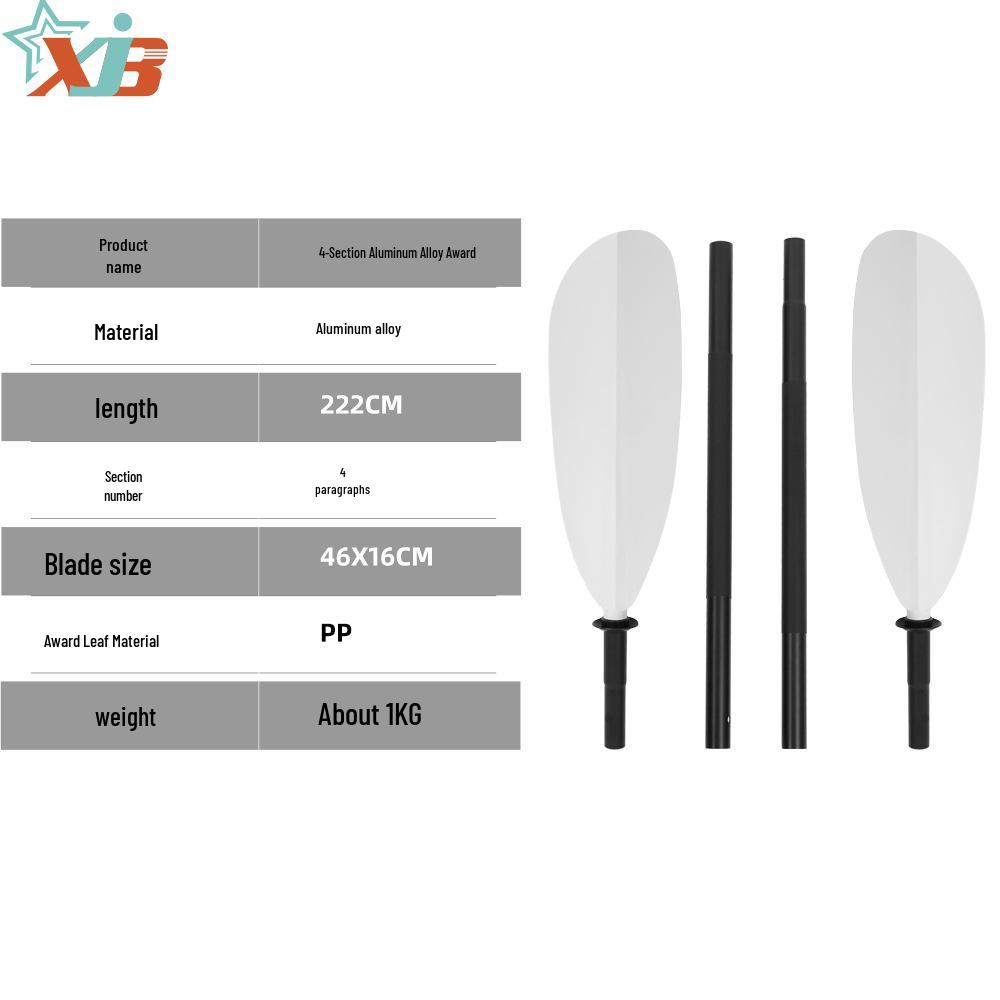 Kayak & Canoe 4-Section Fiberglass Combination Paddle 220-230 cm