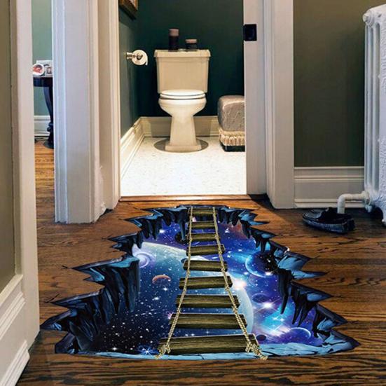 Aufkleber Galaxie Stern Zugbrücke Abnehmbare Wandtattoo Wohnzimmer Boden Dekoration