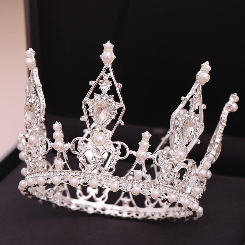 Halloween Party Fairytale Kingdom Happy Wedding Retro Color Crystal Rhinestone Tiaras Coronas Bride Wedding Crown for Bride