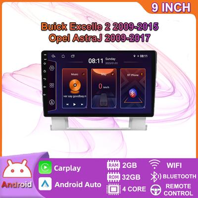 Android 2 Din Car Multimedia Player For Buick Excelle 2 2009-2015 Opel Astra J 2009-2017 Head Unit Stereo Carplay GPS Navigation BT WIFI 2+32GB