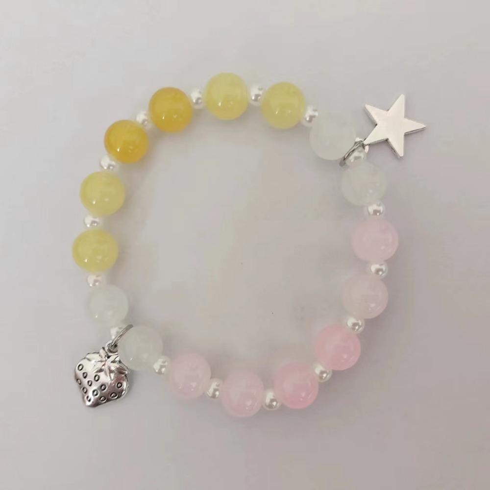 Elastic rope gradual change color beaded bracelet women, fashion light luxury exquisite hand accessories gift