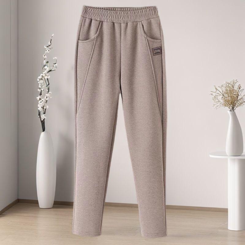 Sporthose Damen Herbst Winter Fleece Verdicken Warme Jogginghose Elastische Taille Haremshose Damen Gemütliche Freizeithose