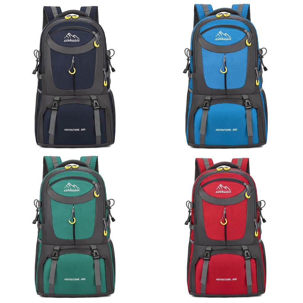 Outdoor Hiking Backpack 60l Waterproof Oxford Fabric For Camping Skiing Travel