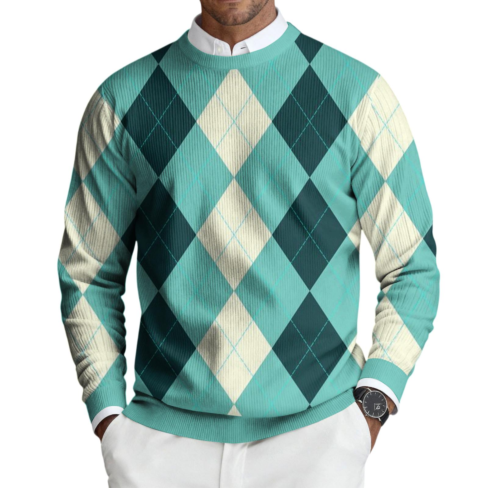 

Чоловічий пуловер з круглим вирізом, довгим рукавом, в рубчик XXXL