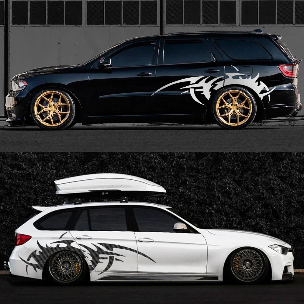 Car Sticker Large Flame Pattern Decal Side Body Door Rear Wheel Decor Cool Style Waterproof Auto DIY Exterior Decor Accessories