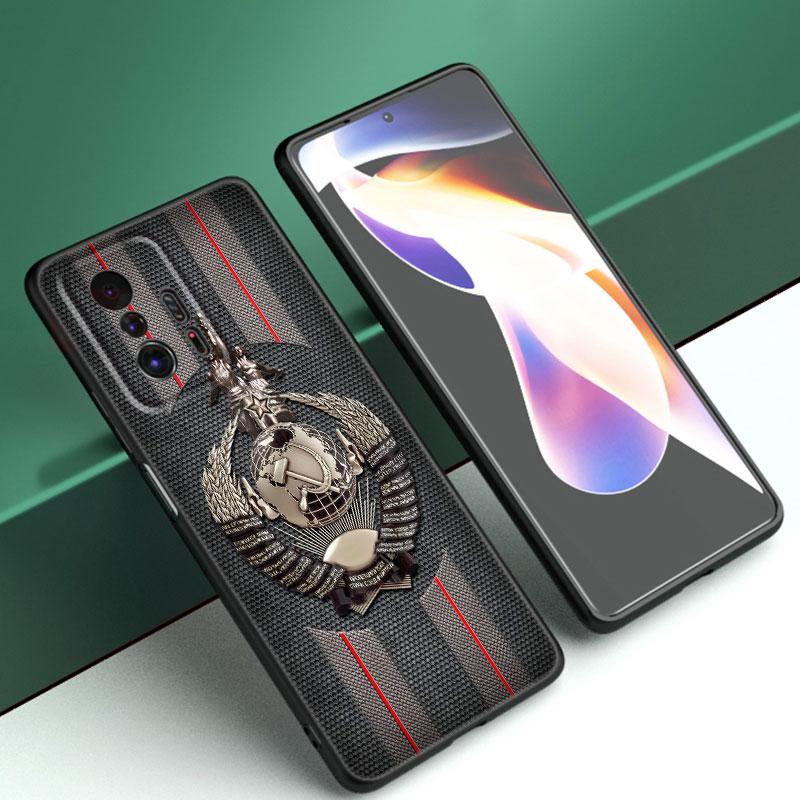The USSR Flag Symbol Black Silicone Phone Case For Xiaomi Mi 9 SE 8 10T 11 12 13 Lite 9T 11T 12S 12T 13T 14 Pro 5G NE 11i 12X