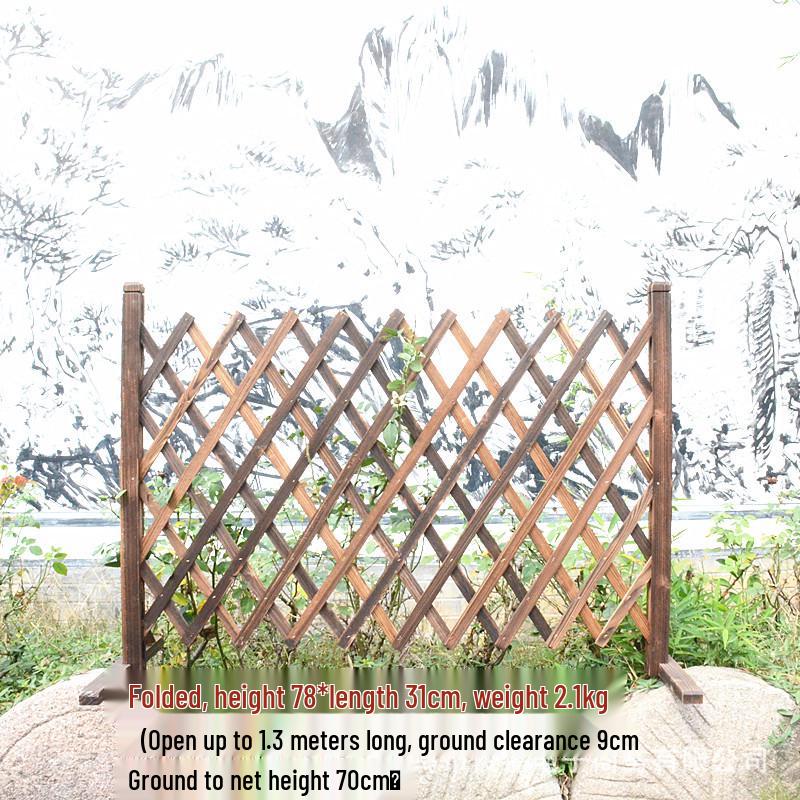 Carbonized Anti-Corrosion Expandable Wooden Fence for Garden, Wedding, or Photography Background
