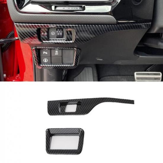 Headlight Switch Control Frame Cover For Honda Civic - ABS Carbon Fiber