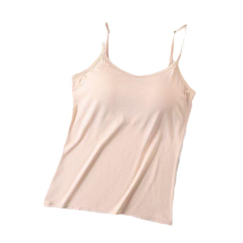 Women's Slimming Camisole with Padded Cups - Gathered, Breathable, and Comfortable