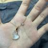 Luxury Gourd Necklace: 18k Rose Gold with White Mother-of-Pearl & Red Chalcedony Pendant