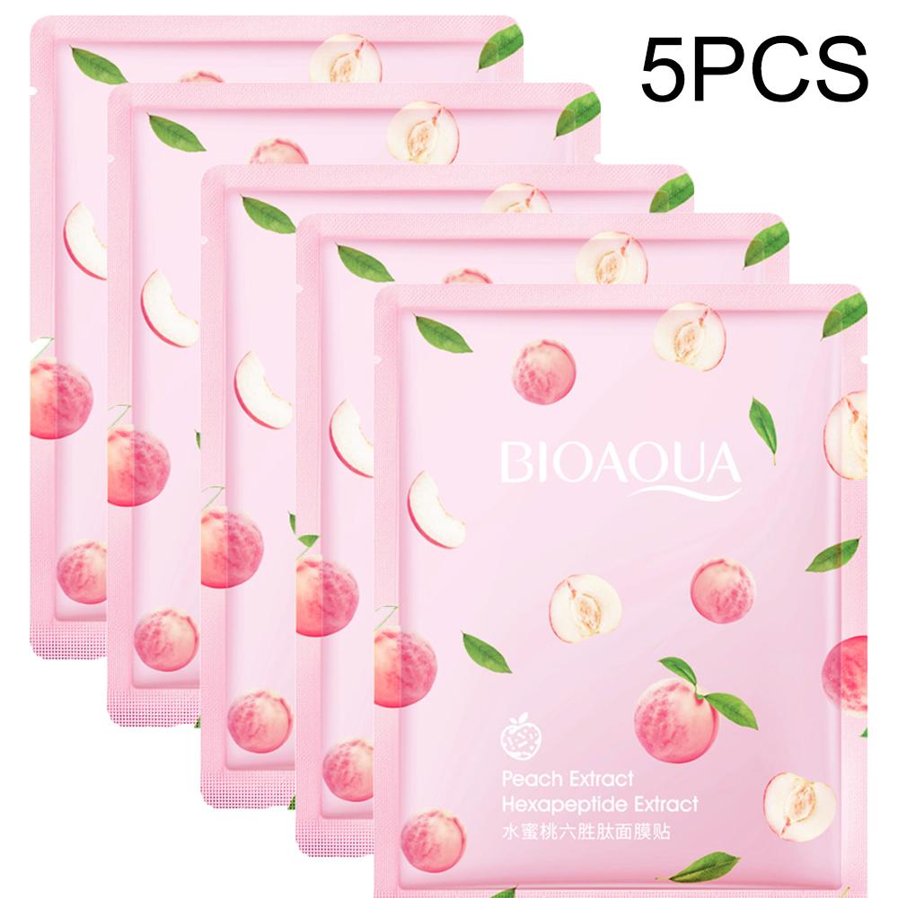 Bioaqua Honey Peach Hexapeptide Extract Lactic Acid Bacteria Sheet Facial Mask