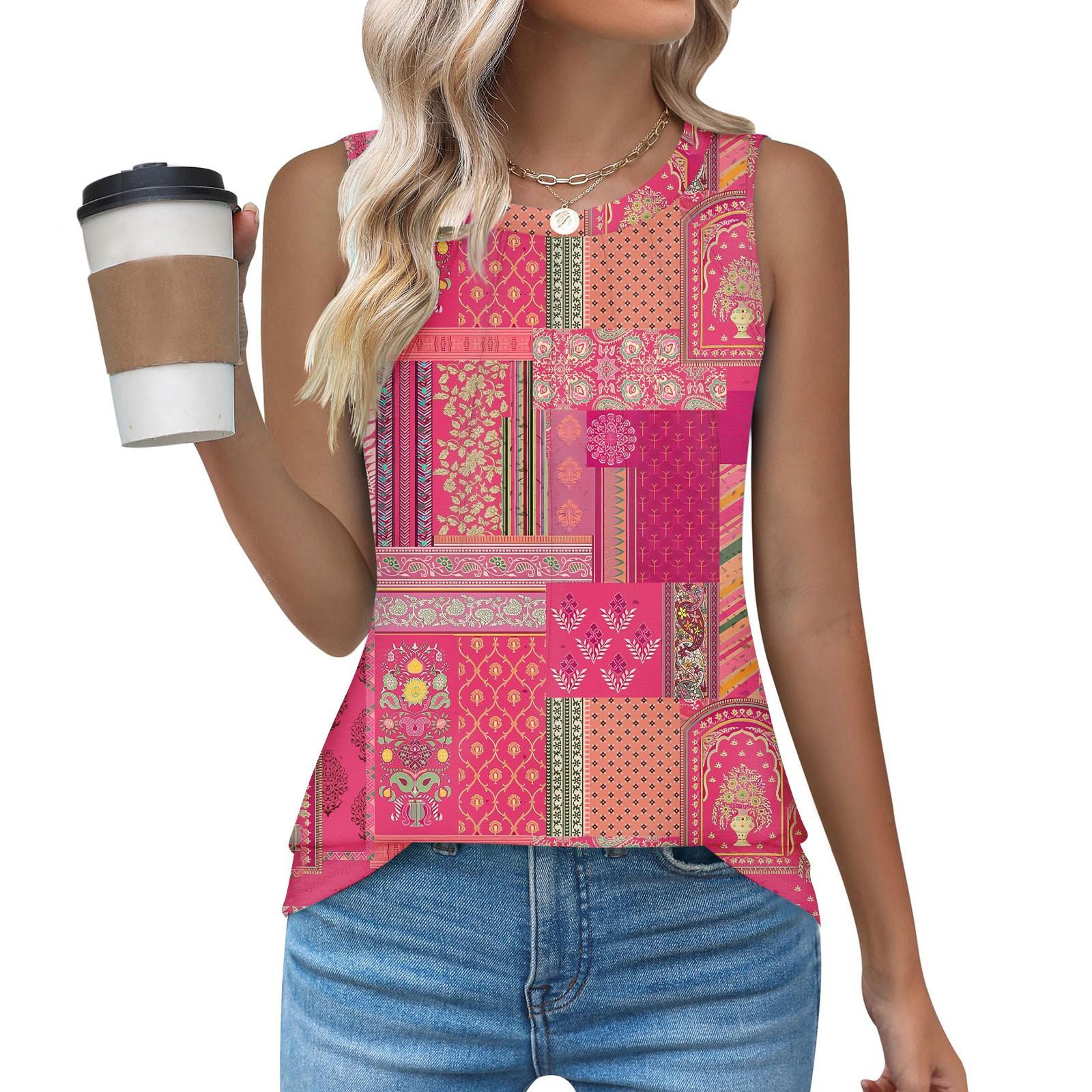 

Женский повседневный свободный топ без рукавов с круглым вырезом, футболка, летние майки для женщин, майка-камисоль, базовые топы без рукавов S