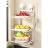 Suction Cup Storage Rack, Kitchen Wall Mounted Multifunctional Side Dish Tray, Foldable Multi-layer Fruit and Vegetable Storage Rack