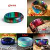 Natural Rainbow Opal Ring Fire Opal Ring Carbon Fiber Lining Iridescent Color Changing Opal Rings for Women Engagement Jewelry Anniversary
