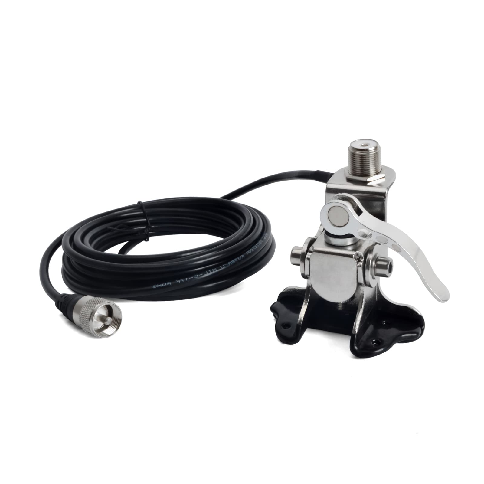 

YNIBST Mobile Antenna Mounting Base with RG58 Coaxial Cable (5m) Set, MJ-MP Type, for Trunk and Hatchback Use, Adjustable Angle, Includes L-Wrench