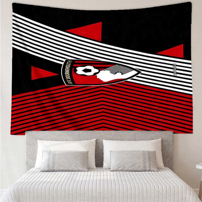 1PC Soccer Ball Afc Crest Printed Tapestry Room Decoration Wall Hanging for Living Room Bedroom, Dormitory, Birthday and Christmas Gifts