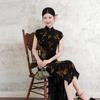 Black summer new Chinese cheongsam long daily young retro improved national style dress single-layer elastic