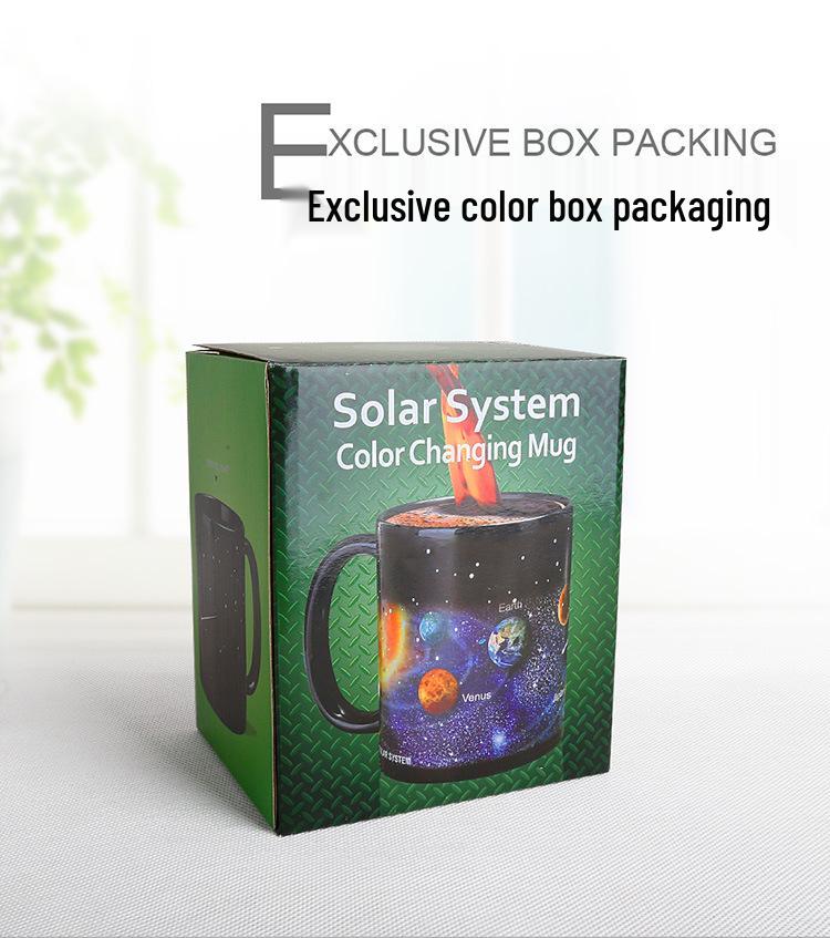 Starry Sky Ceramic Temperature-Sensing Mug: Color-Changing Sea of Stars Design