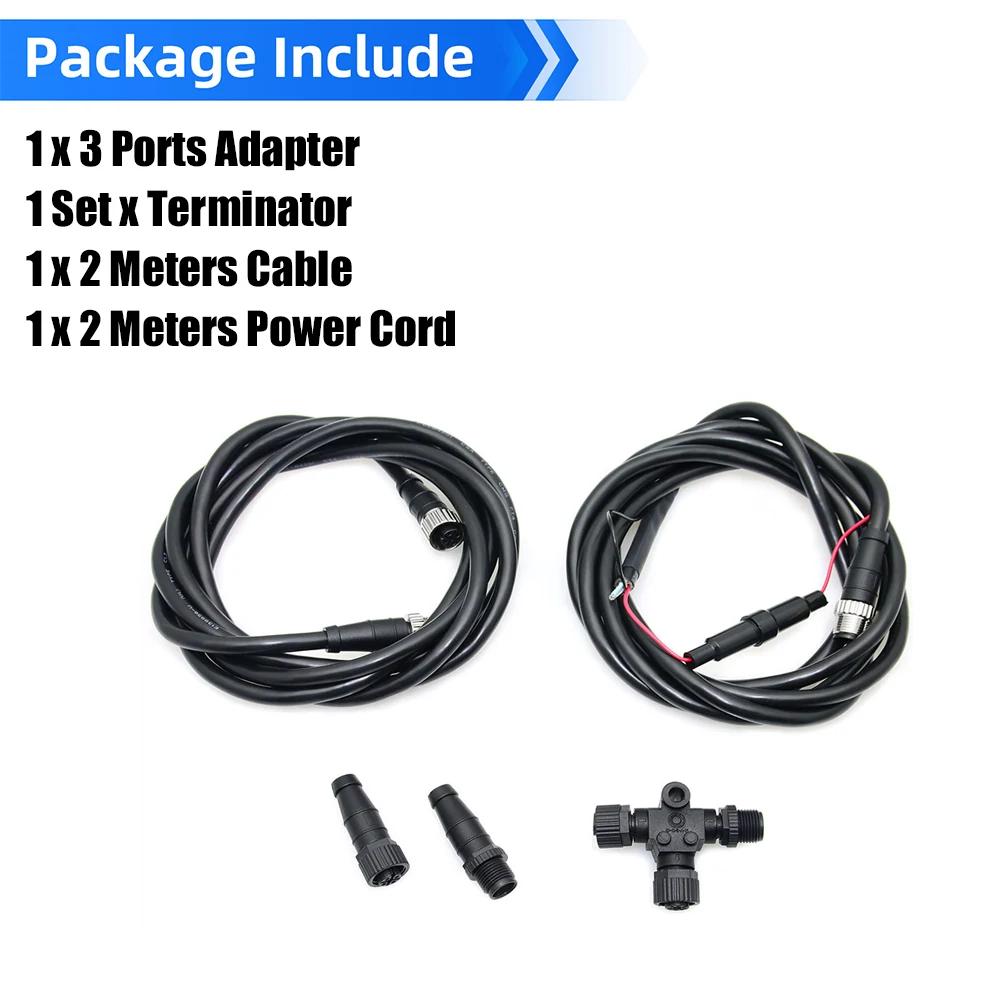 NMEA2000 T-type Connector Cable Adapter Male Female Plug Marine Boat Serial Data Networking Cable Starter Kit 0.5-4M Wiring Cord