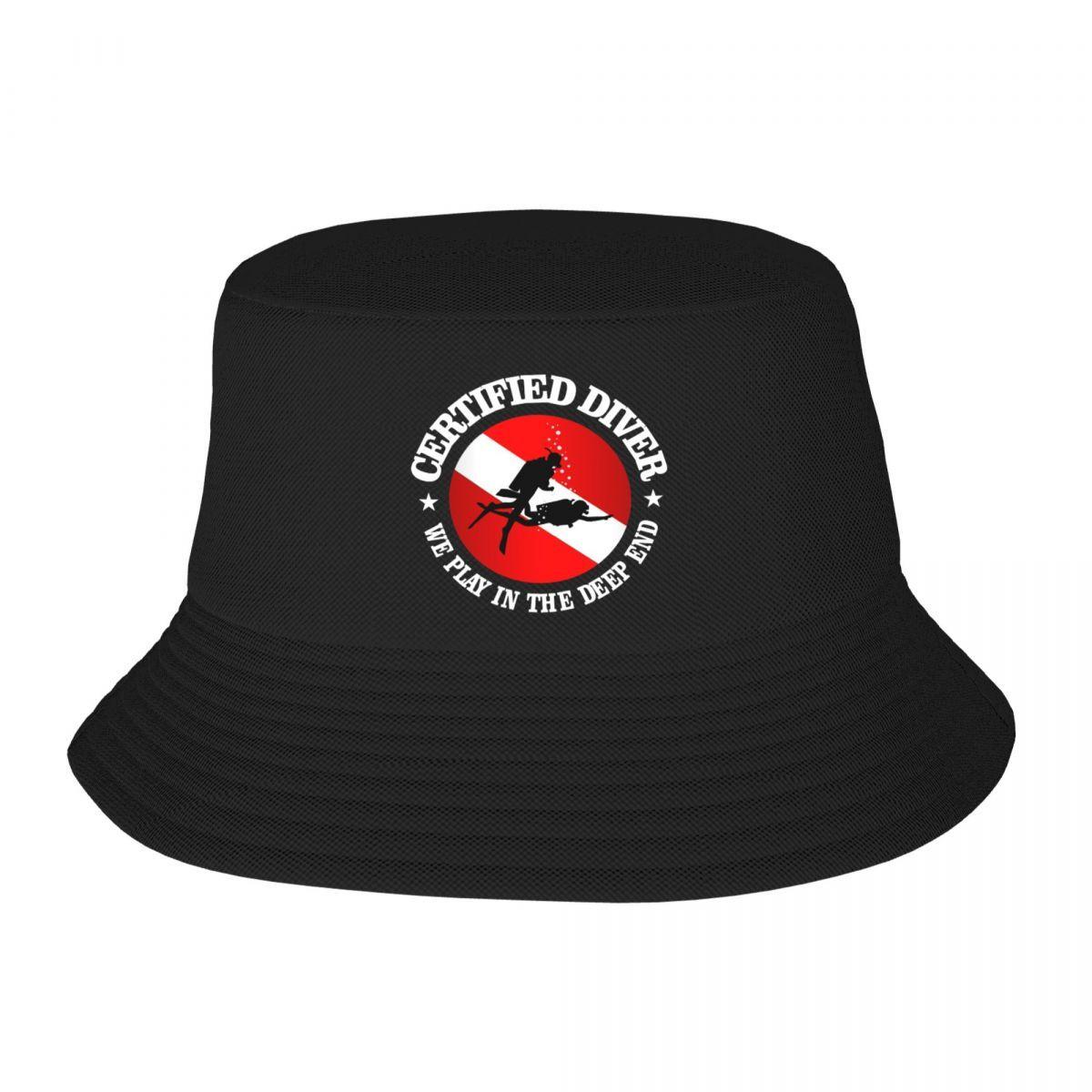 Custom Certified Diver Scuba Diving Beach Bucket Hat Unisex Women Unisex Summer FisherUnisex Cap