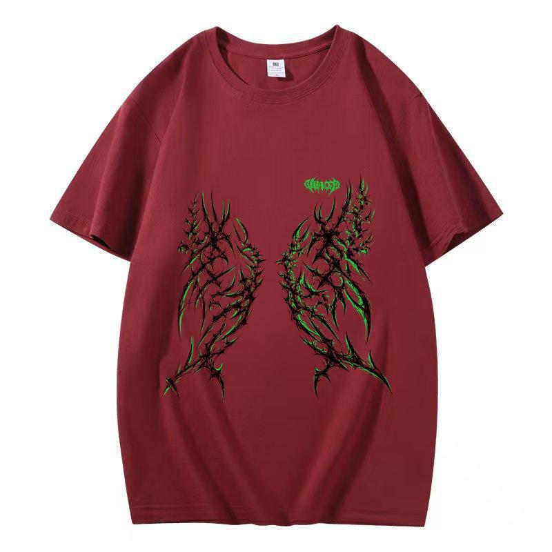 Summer New Cotton Short Sleeve T-Shirt Gothic Casual Fashion Couple Tops For Men Women
