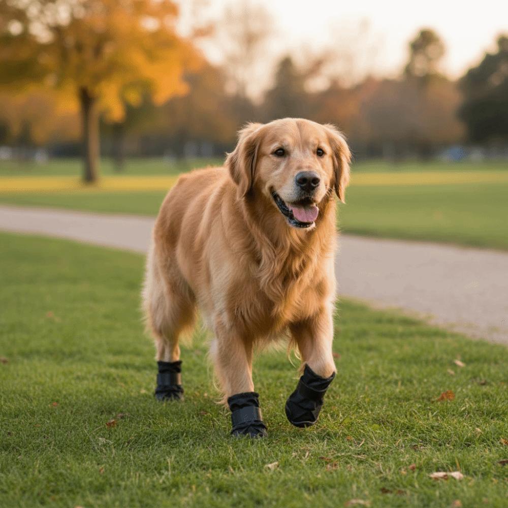 4PCS/SET Fashion Adjustable Waterproof Dog Boots Wear-Resistant Breathable Pet Rain Boots High-top Dog Foot Cover Rain Snow Day