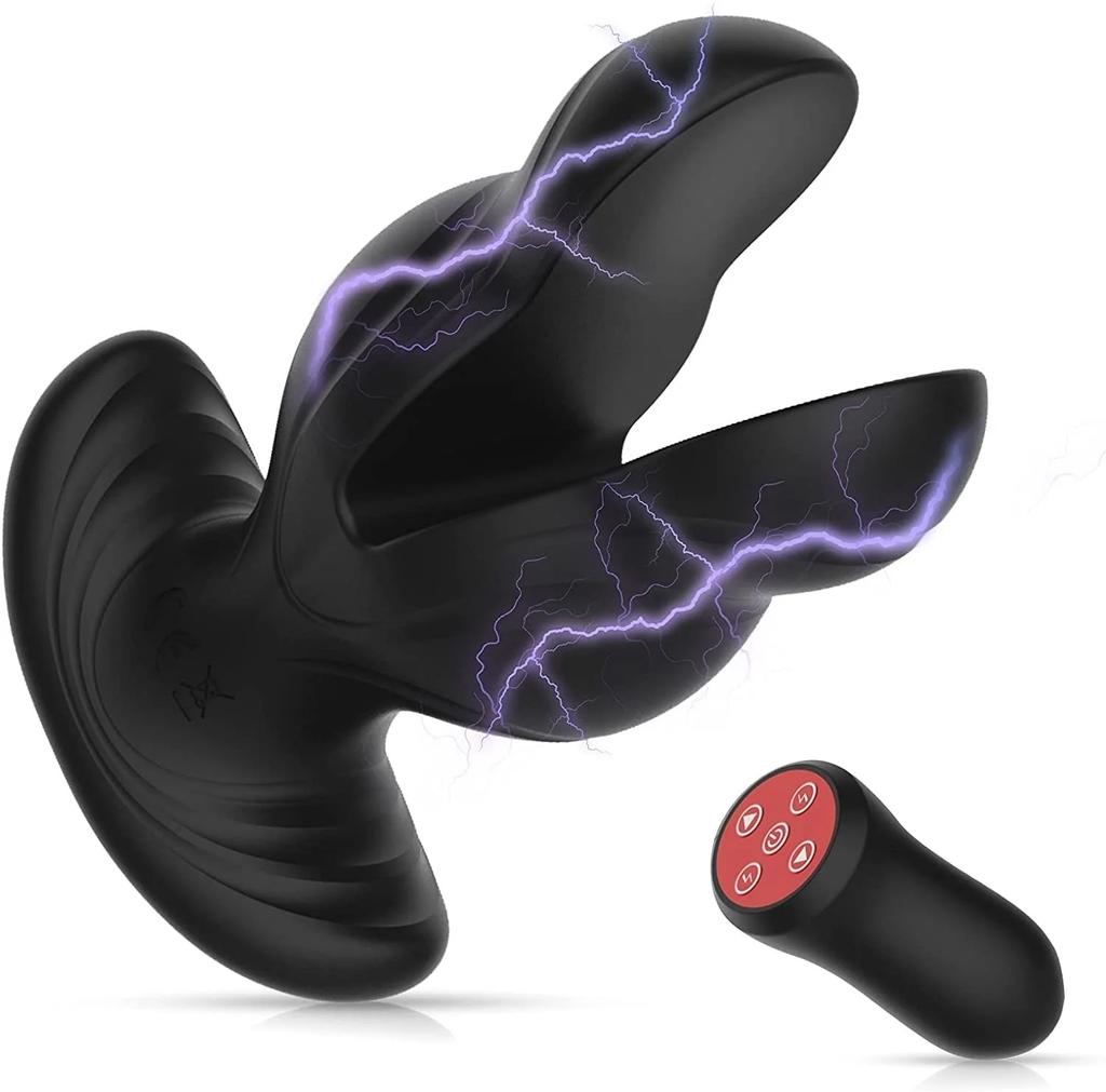 Elektrický šok Anální Butt Plug Vibrátory pro muže Masáž prostaty Stimulátor klitorisu G-bodu Dálkové ovládání Vodotěsná Sexuální hračka pro dospělé