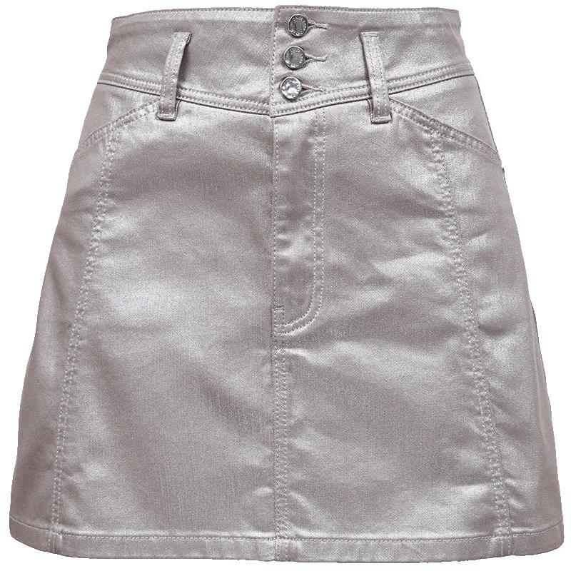 ONLY Women s 2025 Spring Metallic A-Line Denim Skirt S
