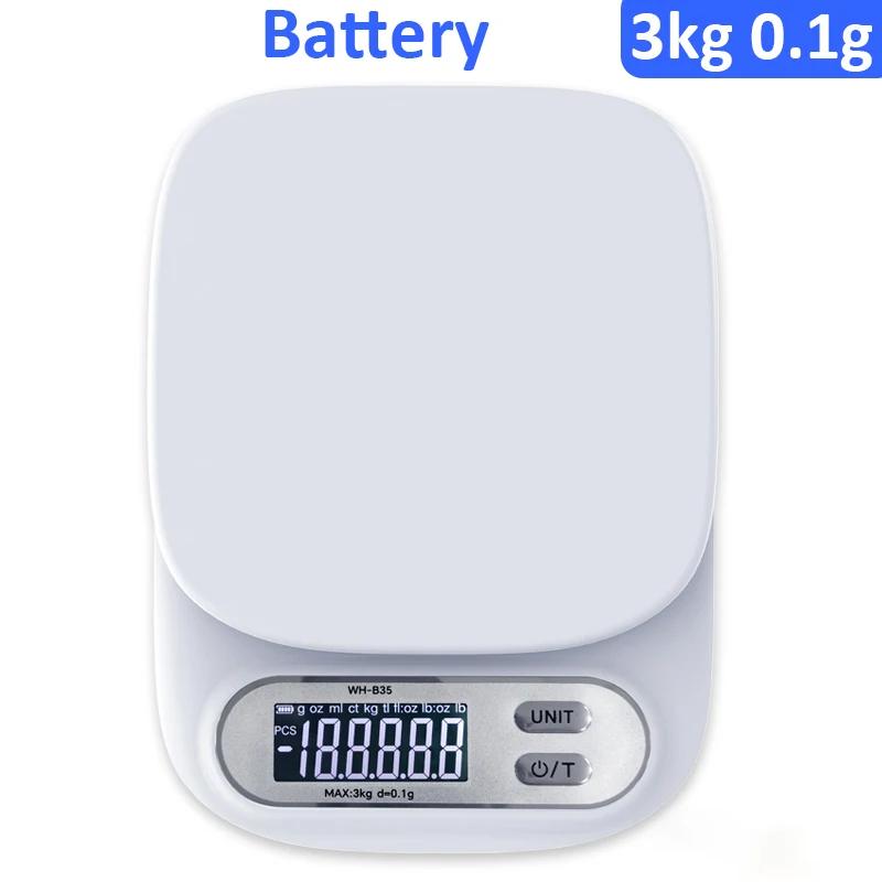 Digital Kitchen Scale 7kg/1g 3kg/0.1g Electronic Scales with LCD Battery/Rechargeable Food Scale Balance Weighing Baking Tools