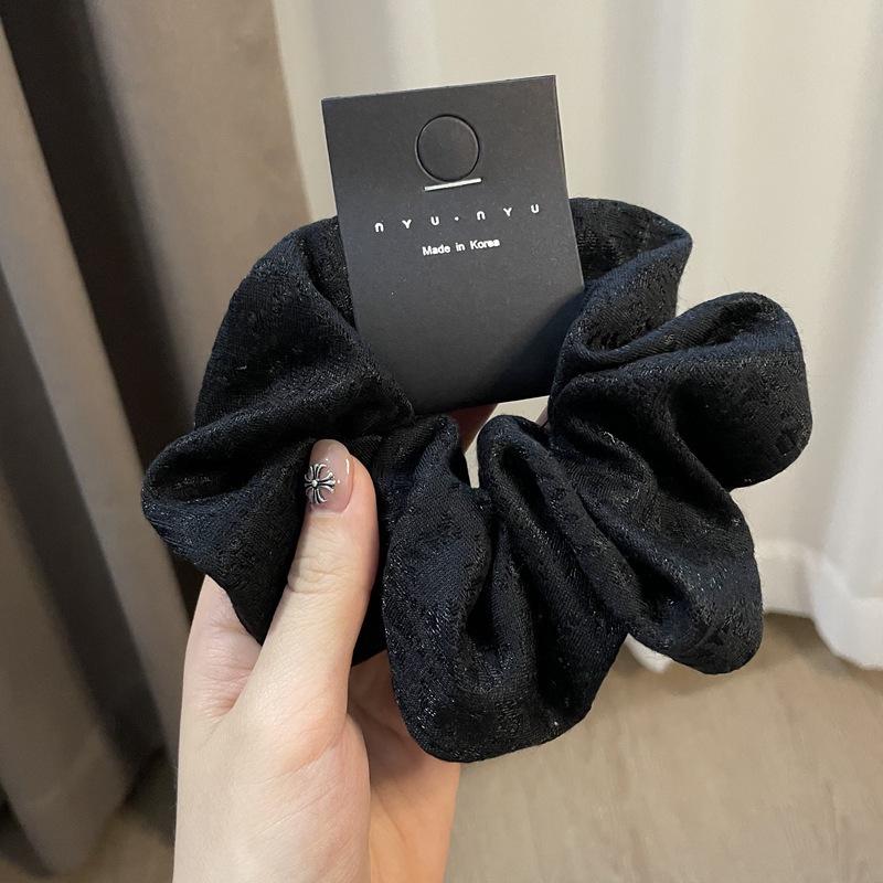 

Dongdaemun Retro Solid Color Fabric Hair Scrunchie for Women чорний