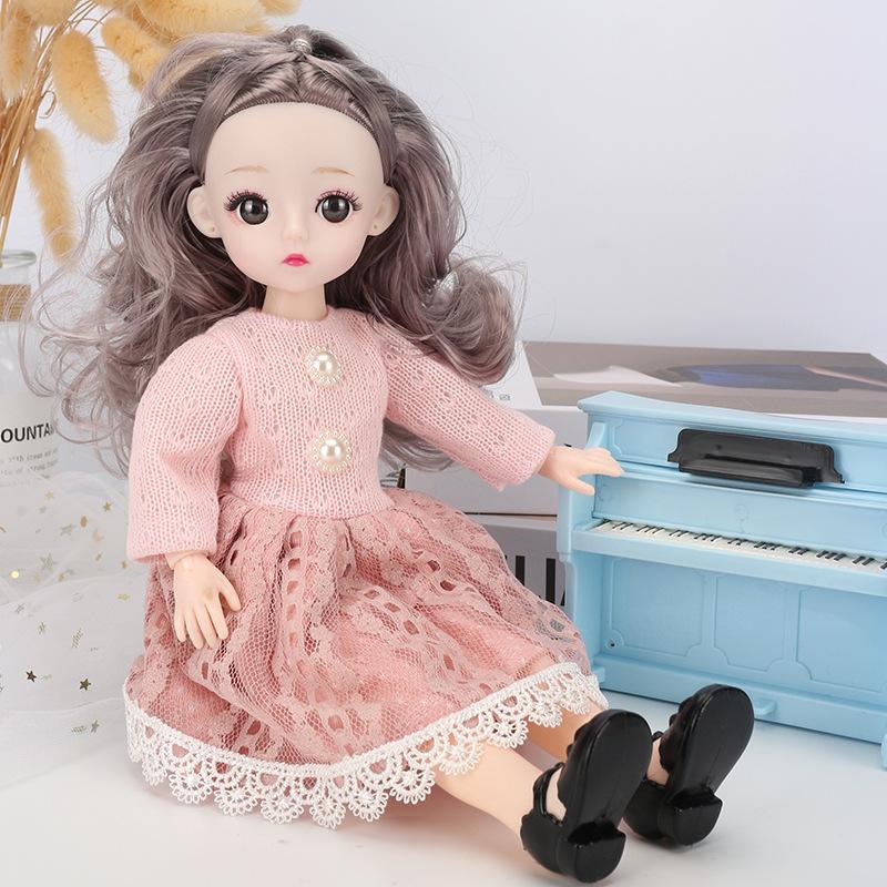 

30 см мини подвижная 20 шарнирная кукла игрушка для девочек 3D большие глаза BJD принцесса полная одежда коллекция платьев детская кукла подарок B