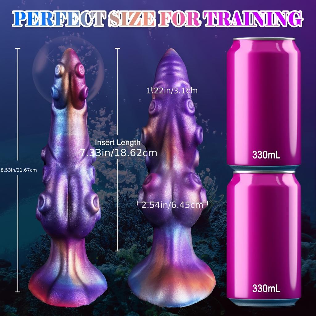 Fantasy Octopus Tentacle Silicone Plug, Premium Liquid Silicone Design with Strong Suction Cup, Soft Flexible Fantasy Collection, Multiple Sizes
