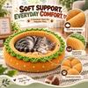 Letto Peluche a Forma di Hamburger Ciotola con Palline a Forma di Burger per Gatti e Cani Piccoli Giocattoli Peluche con Topping Letto Morbido in Peluche con Bordi Rialzati per Interno
