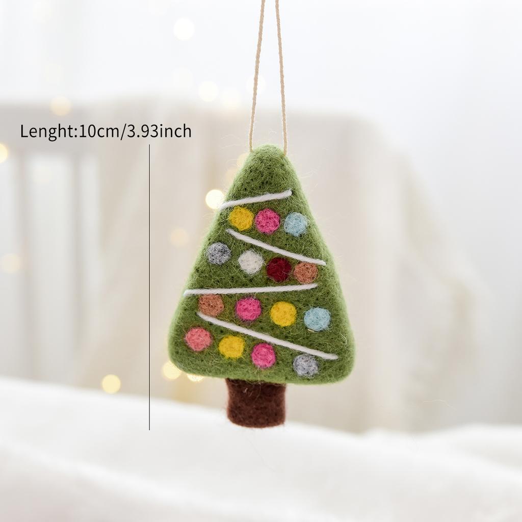 Christmas Tree Pendant Felt Desktop Ornament Snowman Deer Head Felt Small Pendant Decoration Christmas Pendant