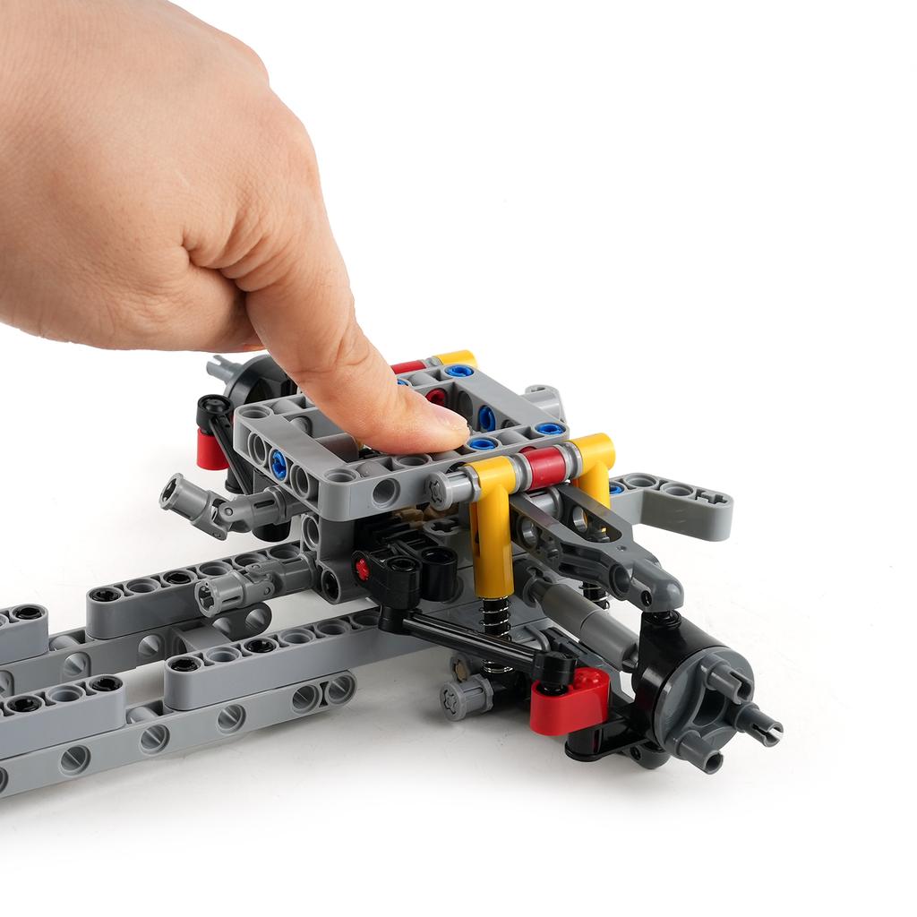 MOC 4WD Independent Suspension Differential Chassis Steering Axle Building Blocks Four-wheel Drive Tech Car Parts Toys Kids Gift