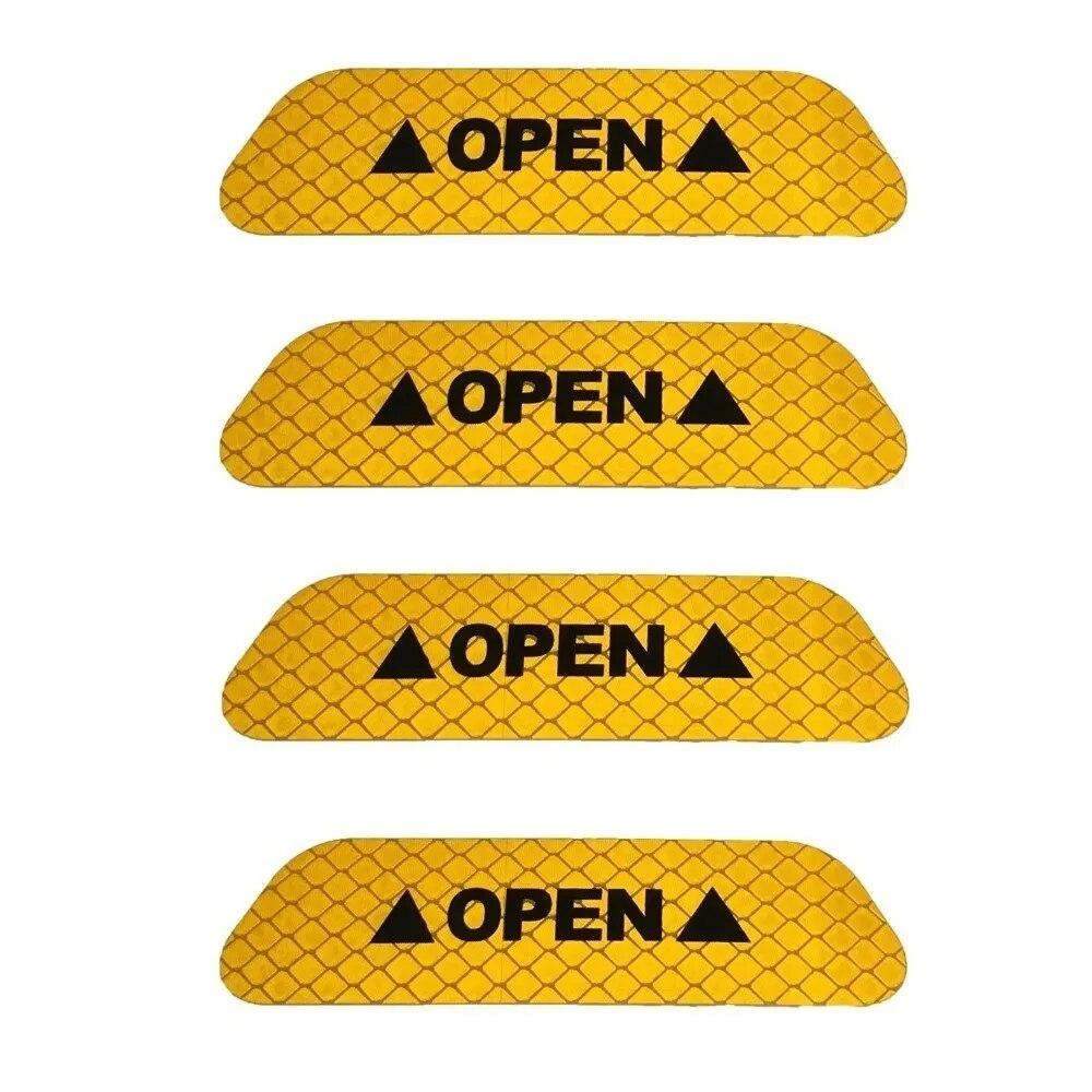 4PCS Car Universal Door Open Reflective Strips Warning Stickers Safety Mark Warning Reflective Auto Exterior Interior Reflector