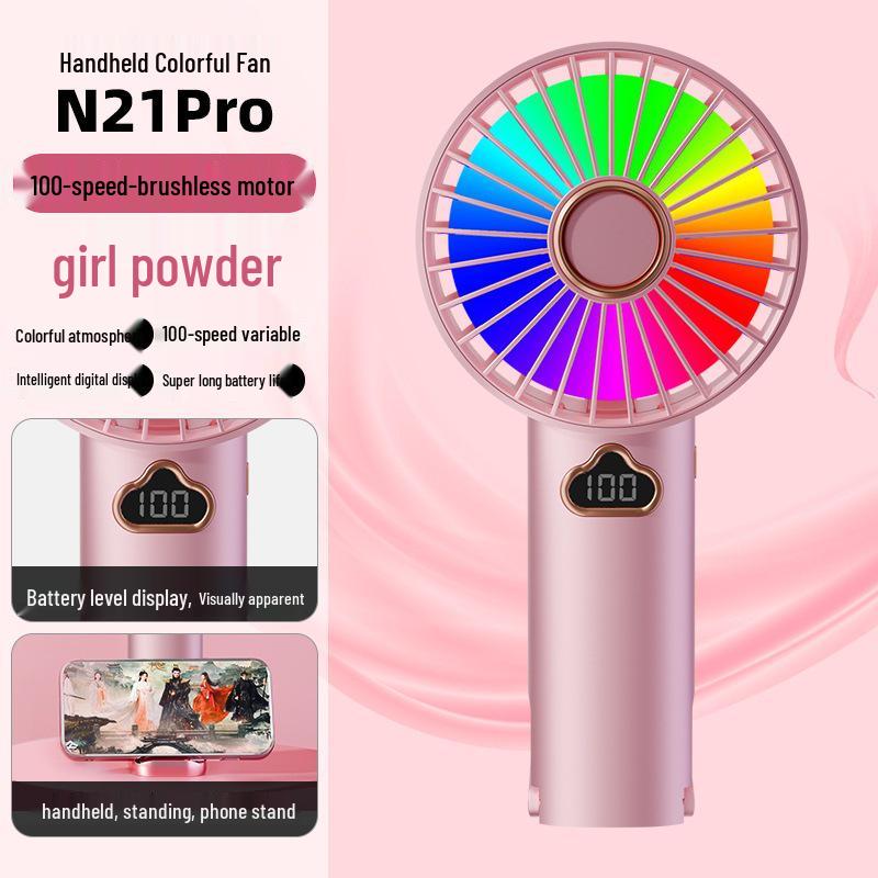 Portable High-Speed Turbine Handheld Fan with USB and Digital Display Digital Display Handheld Fan