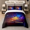 Custom Bedding Set Lyon FC Pattern, Print Name Text 1 Duvet Cover plus 2 Pillowcases Home Textile