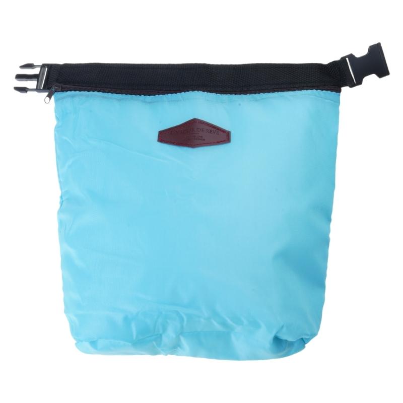 Thermos Isolierte Lunchtaschen Reißverschluss Kleine Kühltasche Wasserdichtes Nylon Aufbewahrungstasche für Lebensmittel für Büro Schule Picknicks hellblaue