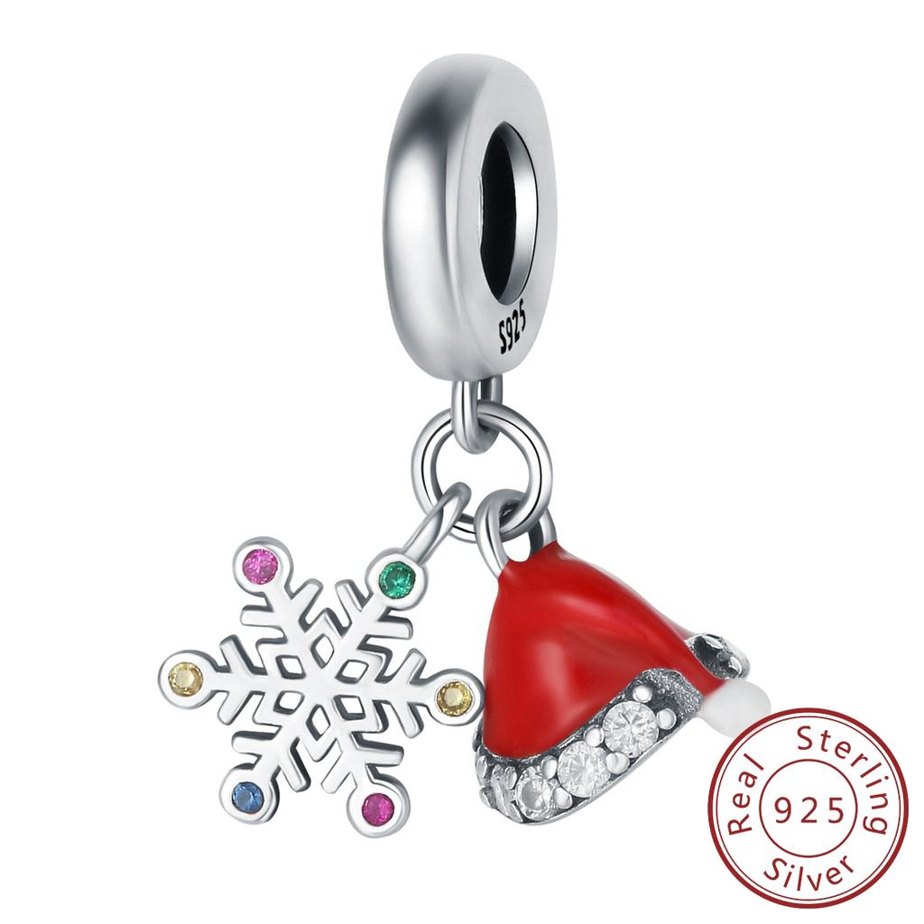 New 925 Silver Christmas Series Charm Beads For Bracelet Pendant Charm Women DIY Christmas Gift