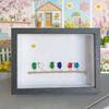 Sea Glass Photo Frame Home Decor 7.6 Inch Handmade Sea Glass Birds Artwork Wooden Frame Unique Sea Glass Art Decoration Housewarming Gift for Friend