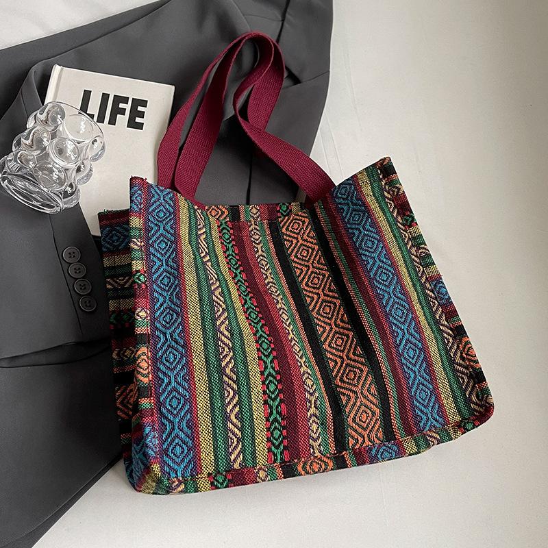 Geantă Tote de Mare Capacitate Stil Etnic Geantă Tote de Modă pentru Femei Geantă de Clasă pentru Studente