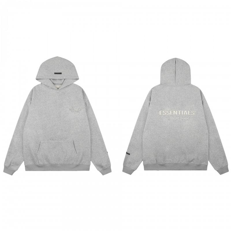 2026 Mikina s kapucí Černá S flockovaným písmenem FOG Line ESSENTIALS Unisex